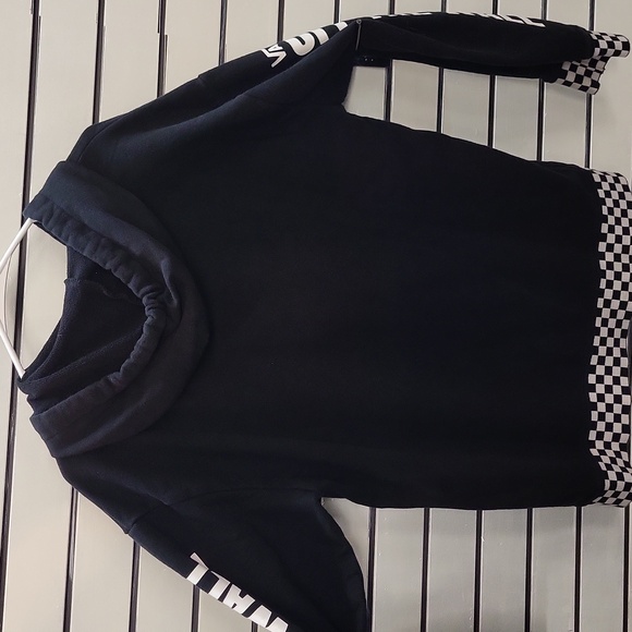 Vans Black Hoodie with Checkered Trim, Size MEDIUM - Picture 9 of 12